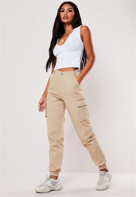 Tan Plain Cargo Pants | Missguided | Fashion pants, Women pants casual ...