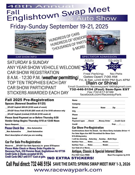 48th Annual Fall Englishtown Swap Meet & Auto Show, 230 Pension Rd ...