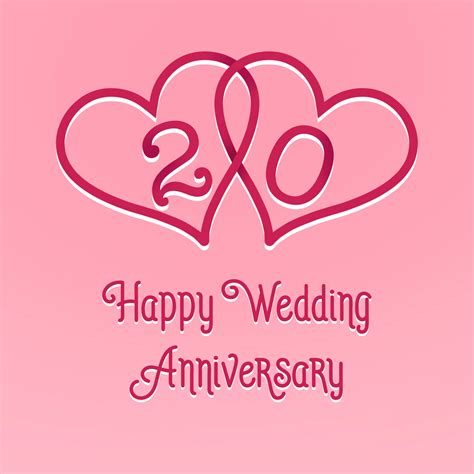 Happy 20th Anniversary Pink Hearts | Boomf