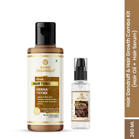 Khadi Organique Henna Thyme Hair Tonic & Hair Serum For Hair Dandruff