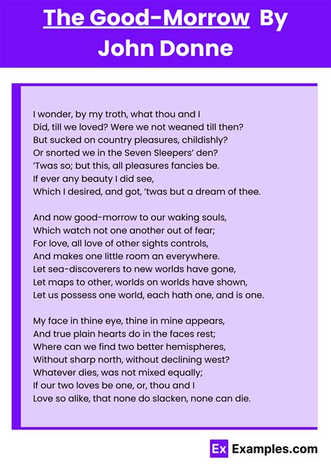 The Good-Morrow Poem by John Donne to Download