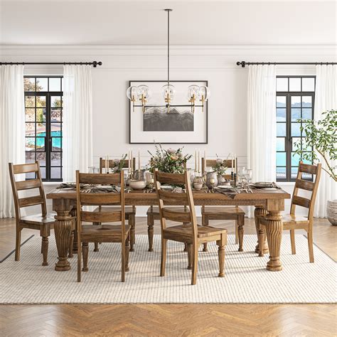 Litchfield Handcrafted Vintage Rustic Dining Table Set