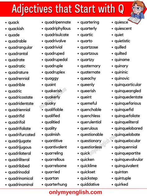 Adjectives that Start with Q » Onlymyenglish.com