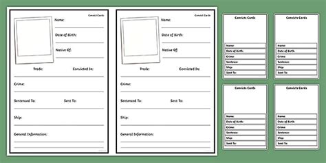 Convict Information Cards