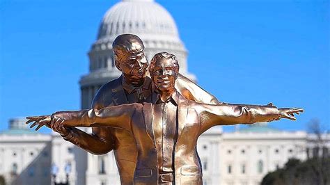 Golden Trump-Epstein 'Titanic pose' statue appears in Washington