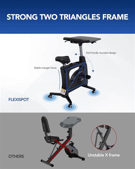 Buy FLEXISPOT Desk Bike for Home Office height Adjustable Exercise ...