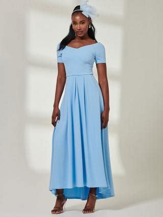 Jolie Moi Yana Off Shoulder Scuba Maxi Dress