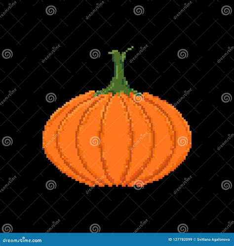 Cute Flat Pixel Art Colorful Pumpkin Vector Icon Isolated; Pumpkin Illustration for Halloween ...
