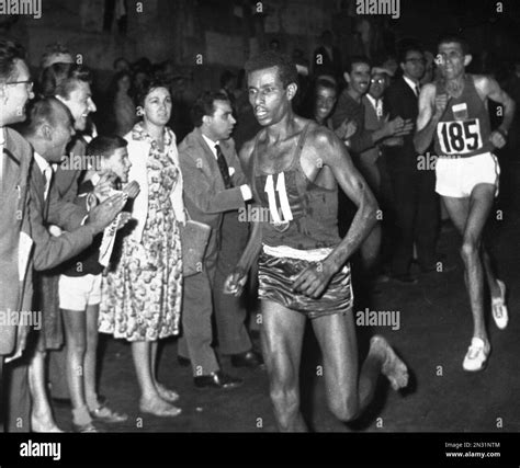 FILE - In this Sept. 10, 1960 file photo, Ethiopia's Abebe Bikila (11 ...