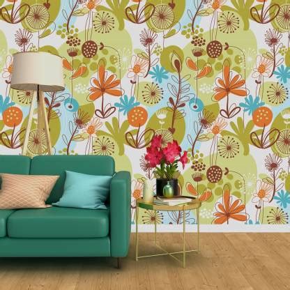 infinity interiors Floral & Botanical Multicolor Wallpaper Price in ...