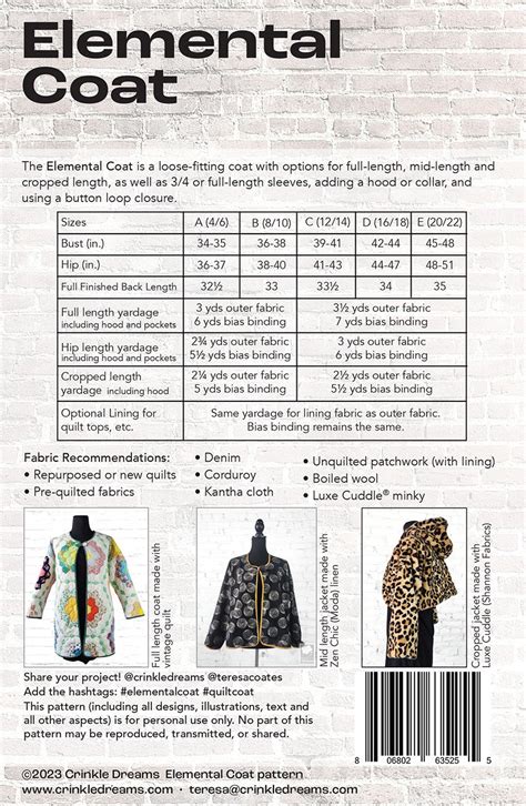 Image result for Element Coat Pattern Tutorial Video