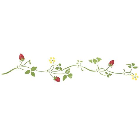 Best 13 Small Strawberry Vine Wall Stencil Border – 10 mil – Artofit