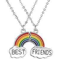 YouBella Jewellery Silver Plated Rainbow Best Friends Necklace Chain ...