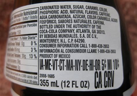 Coke Nutrition Label Ingredients Coca Cola Zero Sugar Creations