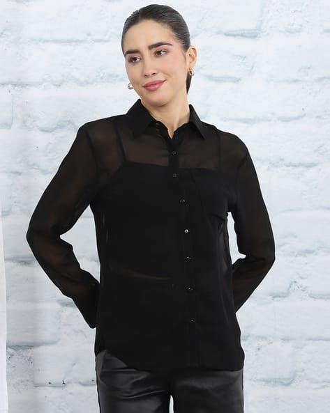 Buy Black Shirts for Women by Shein Online | sheinindia.in