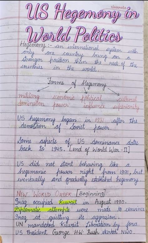 Image result for Hand Written Notes Political Science Class 12