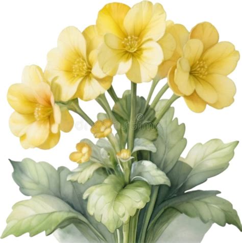 Primrose Clipart. a Cute Primrose Flower Icon. AI-Generated. Stock ...