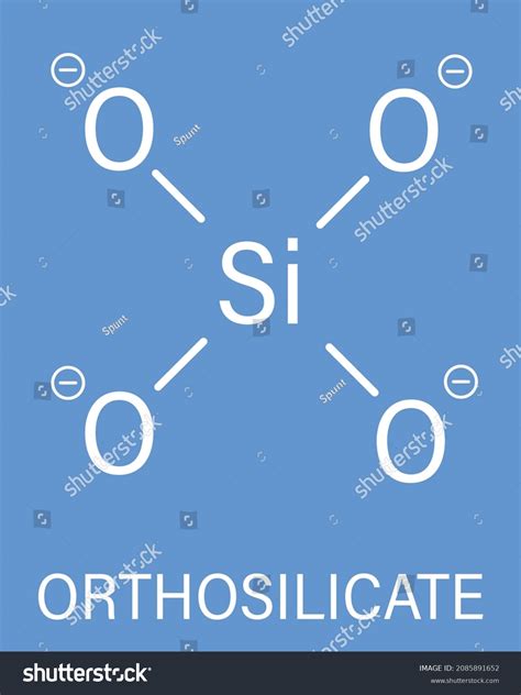 Orthosilicate Silicon Tetroxide Silicate Anion Chemical Stock Vector ...