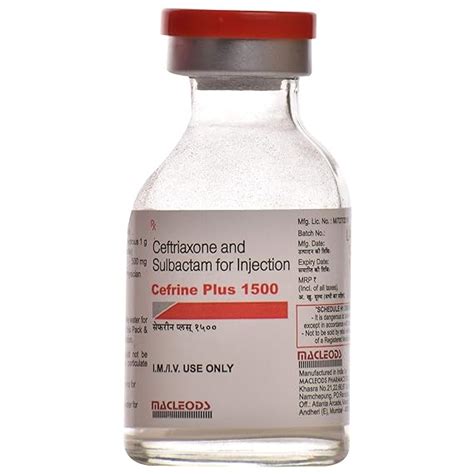 Cefrine Plus 1500 - Vial 1.5g Injection : Amazon.in: Health & Personal Care