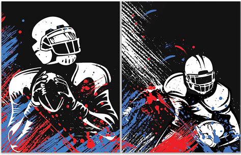 Buy Football Wall Decor Art Prints - Particle Silhouette – Set of 2 ...