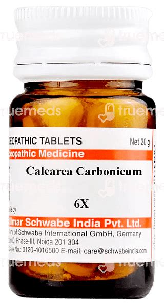 Dr Willmar Schwabe India Calcarea Carbonicum 6x Trituration Tablet 20 ...