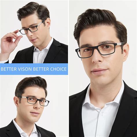 Buy Reading Glasses Blue Light Blocking - Rectangular Eyeglasses for ...