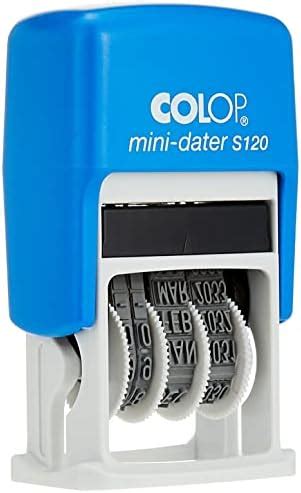 COLOP Stamp S120 Dater Blue Body/Blue Pad- Rubber Stamp/Self Inking ...