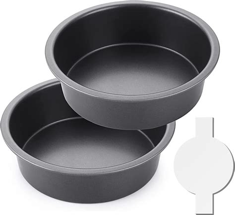 Amazon.com: HONGBAKE 8 Inch Round Cake Pan Set for Baking with 60 ...