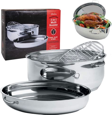 Amazon.com: All-Clad Specialty Stainless Steel Covered Oval Roaster 3 ...