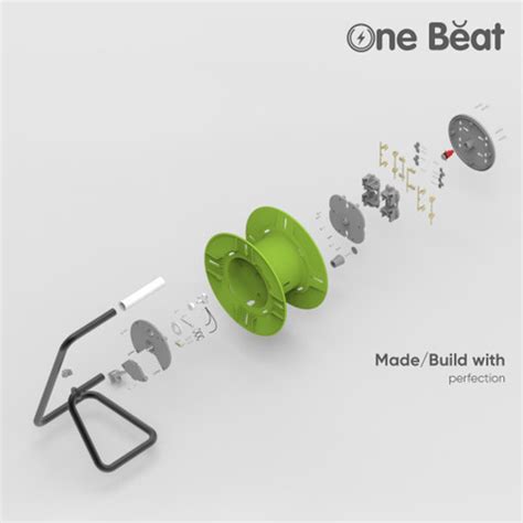 One Beat Heavy Duty Mobile Cable Reel 30m Cable Wheel 4 Socket ...