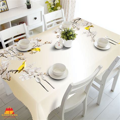 Digital Water Resistant Table Cover - Elegant Ivory Flora – Shoppers ...