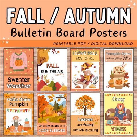 Autumn / Fall Bulletin Board Posters – PRINTABLE DOWNLOADS – Demo Crafter