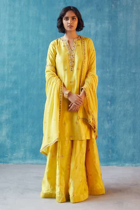 Buy Blue Handwoven Banarasi Butti Silk Navy Sujani Work And Saree For ...
