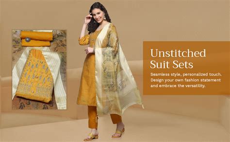 BIBA Women's Assorted Cotton Hand Block Print Unstitched Suit Set ...