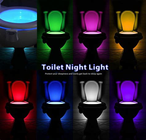 Bowl Bathroom Toilet Night LED 8 Color Lamp Sensor | Ubuy India