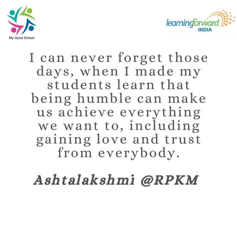The Teachers Academy : Humility and Appreciation- Ashtalakshmi RPKM