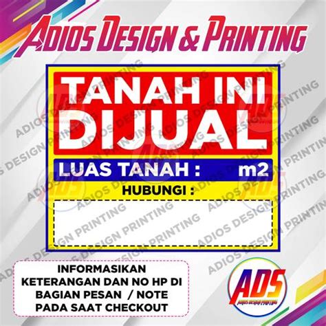 Jual Cetak Banner / Spanduk TANAH INI DIJUAL / Spanduk TANAH DIJUAL ...