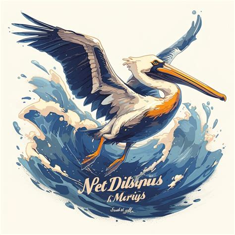 Pelican diving for fish | Premium AI-generated vector