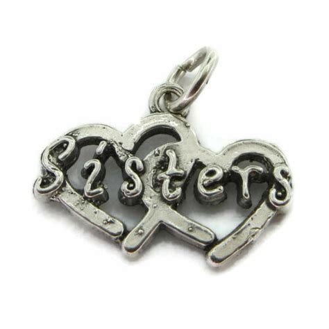 Sisters Heart Charm Pendant .925 Sterling Silver!! | eBay