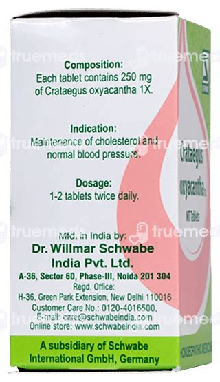 Dr Willmar Crataegus Oxyacantha 1x Mt Tablet 20gm - Uses, Side Effects ...