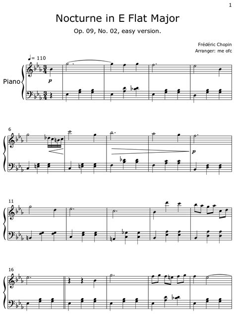Nocturne in E Flat Major - Sheet music for Piano