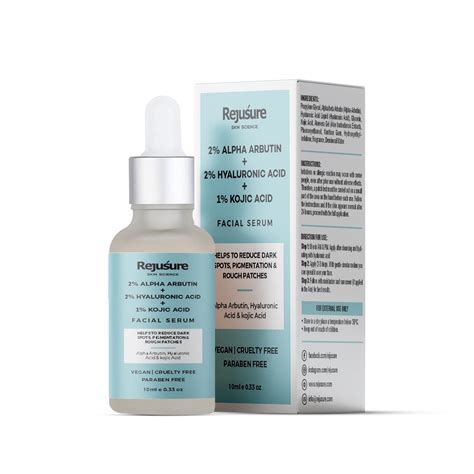 Rejusure 2% Alpha Arbutin + 2% Hyaluronic Acid + 1% Kojic Acid Face ...