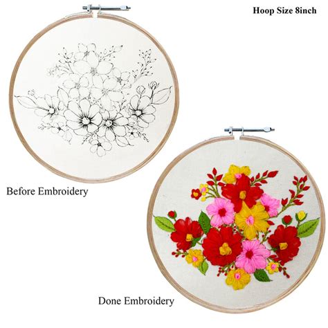 Buy Flower Bukey Design Embroidery Kit Online for Practice ...