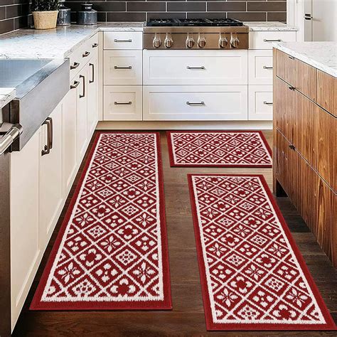Amazon.com: Ileading Hallway Runner Rug 2x6ft Red Kitchen Floor Mat ...