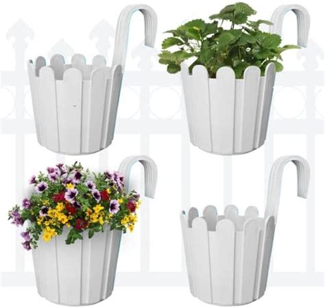 GREENRI Fence Hook 11 Inch Plastic Hanging Hook Planters, Heavy Duty ...