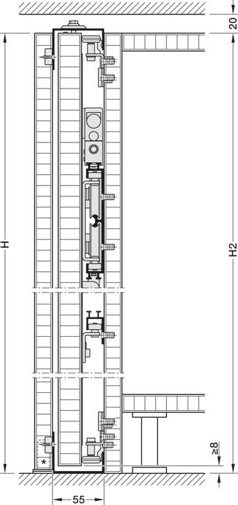 Pivot Sliding Door Fitting, Häfele Slido F-Park72 30F - in the Häfele ...