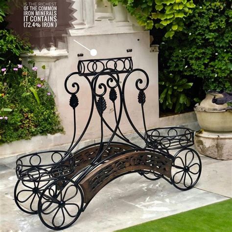 Elegant Wrought Iron Multi-Tier Planter Stand with Decorative Scrollwo ...