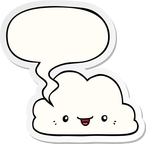 cute cartoon cloud and speech bubble sticker 11940411 Vector Art at ...