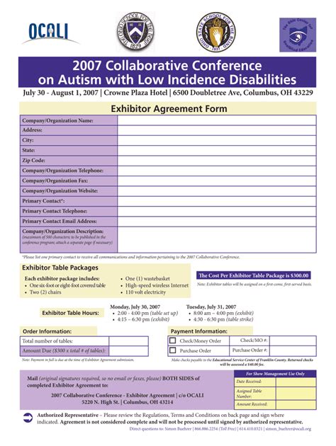 Fillable Online ocali B2007b Collaborative Conference on Autism with ...