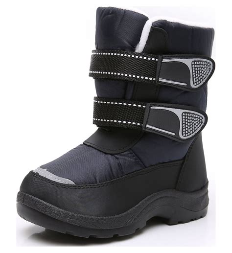Apakowa Kids Boys Snow Boots Winter Waterproof Slip Resistant Cold ...